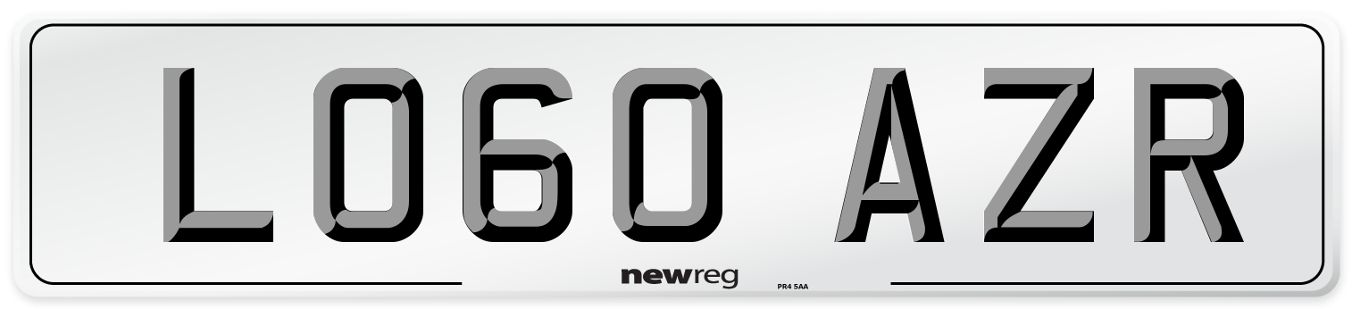 LO60 AZR Number Plate from New Reg